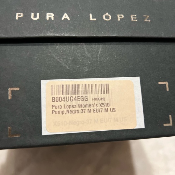 Pura Lopez wedge pumps in black suede. Size 7M. - Picture 2 of 2